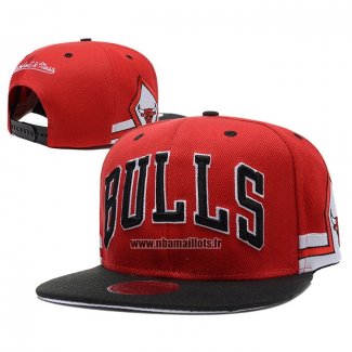 Casquette Chicago Bulls Mitchell & Ness Noir Rouge2