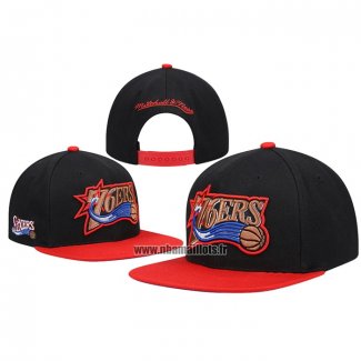 Casquette Philadelphia 76ers Mitchell & Ness Noir Rouge