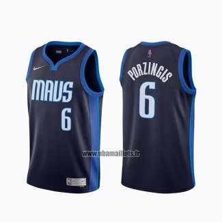 Maillot Dallas Mavericks Kristaps Porzingis No 6 Earned 2020-21 Bleu