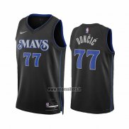 Maillot Dallas Mavericks Luka Doncic NO 77 Ville 2023-24 Bleu