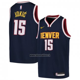 Maillot Enfant Denver Nuggets Nikola Jokic NO 15 Icon 2020-21 Bleu