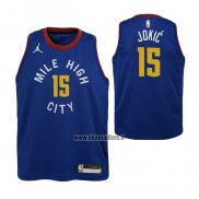 Maillot Enfant Denver Nuggets Nikola Jokic NO 15 Statement Bleu