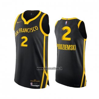 Maillot Golden State Warriors Brandin Podziemski NO 2 Ville Authentique 2023-24 Noir