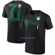 Maillot Manche Courte Boston Celtics Jaylen Brown 2024 NBA Finals Inbound Pass Noir