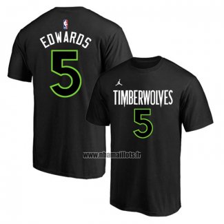 Maillot Manche Courte Minnesota Timberwolves Anthony Edwards Statement Noir