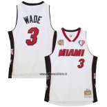 Maillot Miami Heat Dwyane Wade NO 3 Mitchell & Ness 2003-19 Blanc