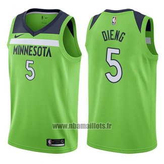 Maillot Minnesota Timberwolves Gorgui Dieng No 5 Statement 2017-18 Vert