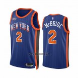 Maillot New York Knicks Miles Mcbride NO 2 Ville 2023-24 Bleu