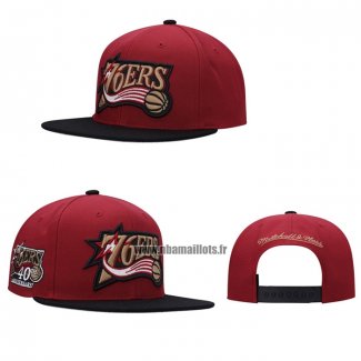 Casquette Philadelphia 76ers 40th Anniversary Mitchell & Ness Rouge