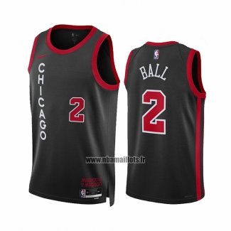 Maillot Chicago Bulls Lonzo Ball NO 2 Ville 2023-24 Noir