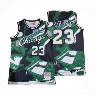 Maillot Chicago Bulls Michael Jordan NO 23 Mitchell & Ness Vert