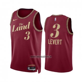 Maillot Cleveland Cavaliers Caris Levert NO 3 Ville 2023-24 Rouge