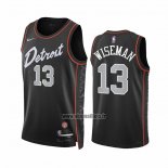 Maillot Detroit Pistons James Wiseman NO 13 Ville 2023-24 Noir