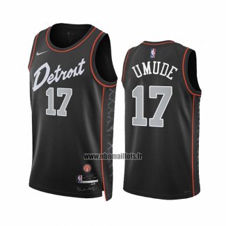 Maillot Detroit Pistons Stanley Umude NO 17 Ville 2023-24 Noir