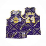 Maillot Los Angeles Lakers Kobe Bryant NO 24 Mitchell & Ness 2007-08 Volet2