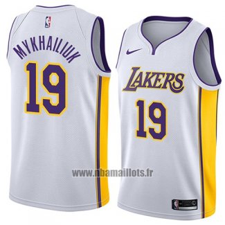 Maillot Los Angeles Lakers Sviatoslav Mykhailiuk No 19 Association 2018 Blanc