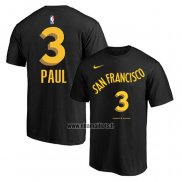 Maillot Manche Courte Golden State Warriors Chris Paul Ville 2023-24 Noir