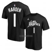 Maillot Manche Courte Los Angeles Clippers James Harden Ville 2019-20 Noir