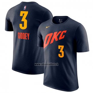 Maillot Manche Courte Oklahoma City Thunder Josh Giddey Ville 2023-24 Bleu