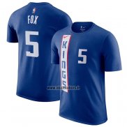 Maillot Manche Courte Sacramento Kings De'aaron Fox Ville 2023-24 Bleu