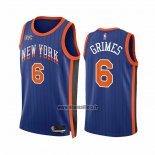 Maillot New York Knicks Quentin Grimes NO 6 Ville 2023-24 Bleu