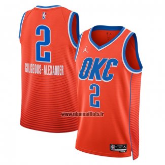 Maillot Oklahoma City Thunder Shai Gilgeous-Alexander NO 2 Statement Orange