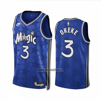 Maillot Orlando Magic Chuma Okeke NO 3 Classic 2023-24 Bleu