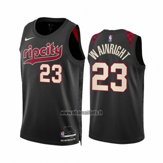 Maillot Portland Trail Blazers Ish Wainright NO 23 Ville 2023-24 Noir