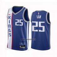 Maillot Sacramento Kings Alex Len NO 25 Ville 2023-24 Bleu