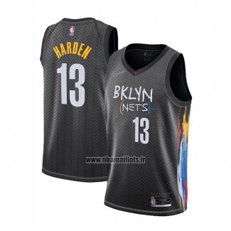 Maillot Brooklyn Nets James Hardenl No 13 Ville 2020-21 Noir