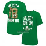 Maillot Manche Courte Boston Celtics 2024 NBA Finals Champions 18 Banners Vert