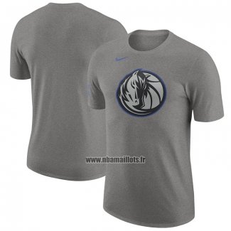 Maillot Manche Courte Dallas Mavericks Ville 2023-24 Gris