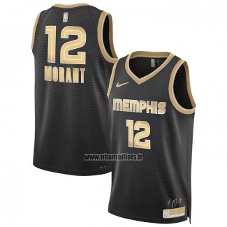 Maillot Memphis Grizzlies Ja Morant NO 12 Select Series Or Noir