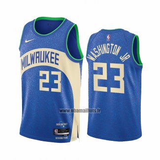 Maillot Milwaukee Bucks Tyty Washington JR. NO 23 Ville 2023-24 Bleu