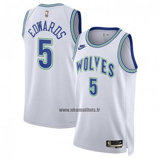 Maillot Minnesota Timberwolves Anthony Edwards NO 5 Classic 2023-24 Blanc