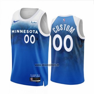 Maillot Minnesota Timberwolves Personnalise Ville 2023-24 Bleu