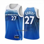 Maillot Minnesota Timberwolves Rudy Gobert NO 27 Ville 2023-24 Bleu