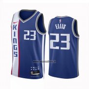 Maillot Sacramento Kings Keon Ellis NO 23 Ville 2023-24 Bleu