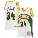 Maillot Seattle Supersonics Ray Allen NO 34 Mitchell & Ness 2006-07 Blanc