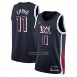 Maillot USA 2024 Joel Embiid NO 11 Bleu