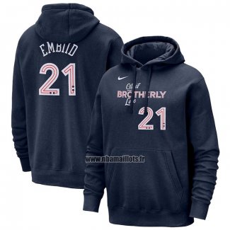 Veste a Capuche Philadelphia 76ers Joel Embiid Ville 2023-24 Bleu