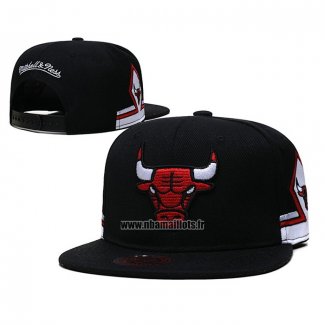 Casquette Chicago Bulls Short Hook Snapback Noir Blanc