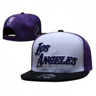 Casquette Los Angeles Lakers Ville Edition 2022-23 9FIFTY Snapback Blanc Volet