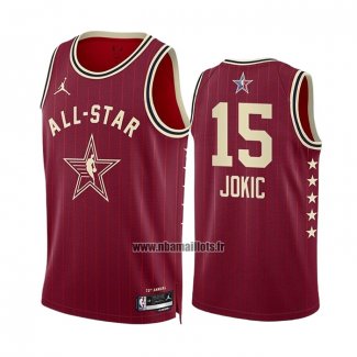 Maillot All Star 2024 Denver Nuggets Nikola Jokic NO 15 Rouge