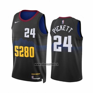 Maillot Denver Nuggets Jalen Pickett NO 24 Ville 2023-24 Noir