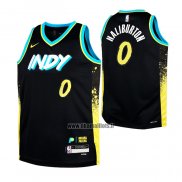 Maillot Enfant Indiana Pacers Tyrese Haliburton NO 0 2023-24 Ville Noir