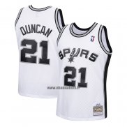 Maillot Enfant San Antonio Spurs Tim Duncan NO 21 Mitchell & Ness 1998-99 Blanc