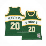 Maillot Enfant Seattle Supersonics Gary Payton NO 20 Historic Retro Vert