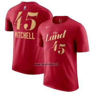 Maillot Manche Courte Cleveland Cavaliers Donovan Mitchell Ville 2023-24 Rouge