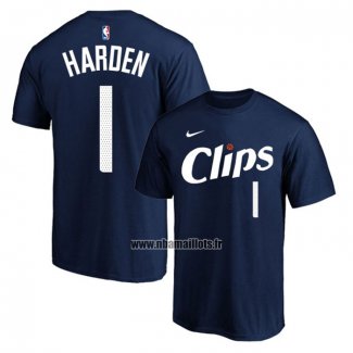 Maillot Manche Courte Los Angeles Clippers James Harden Ville 2023-24 Bleu